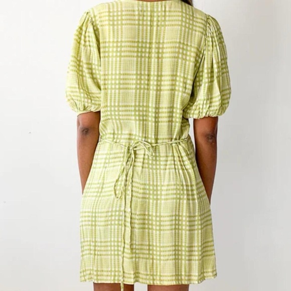 Faithful the Brand Green Plaid Wrap Dress Sz4/Small - Picture 4 of 7